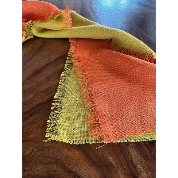 Table Runners Burlap Orange and Yellow, Set of 2 - Picture 2 of 9